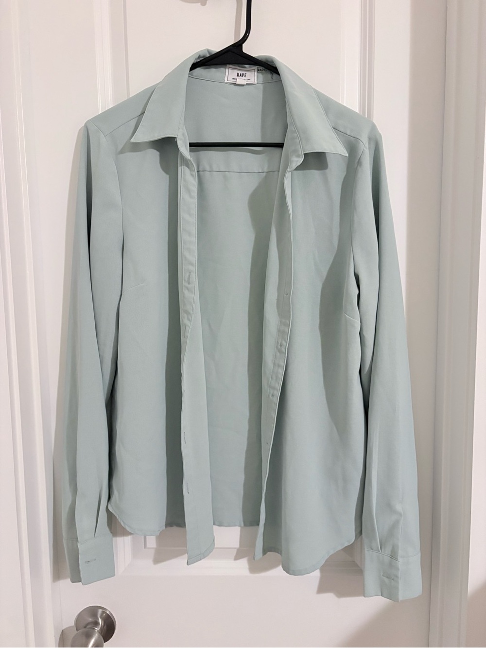 Have Mint Green Long Sleeve Button Down Blouse